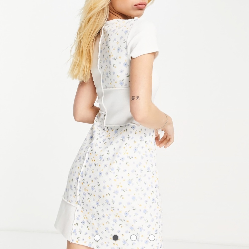Hollister Floral Patchwork White Dress